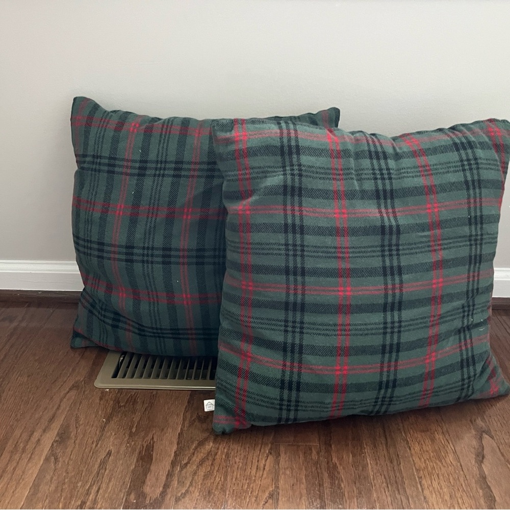 Hearth & Hand Plaid Holiday Pillows - Green and Red